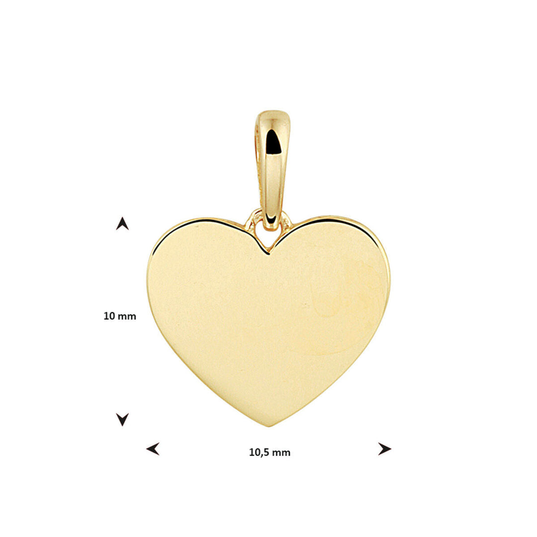 engraving pendant heart 14K yellow gold