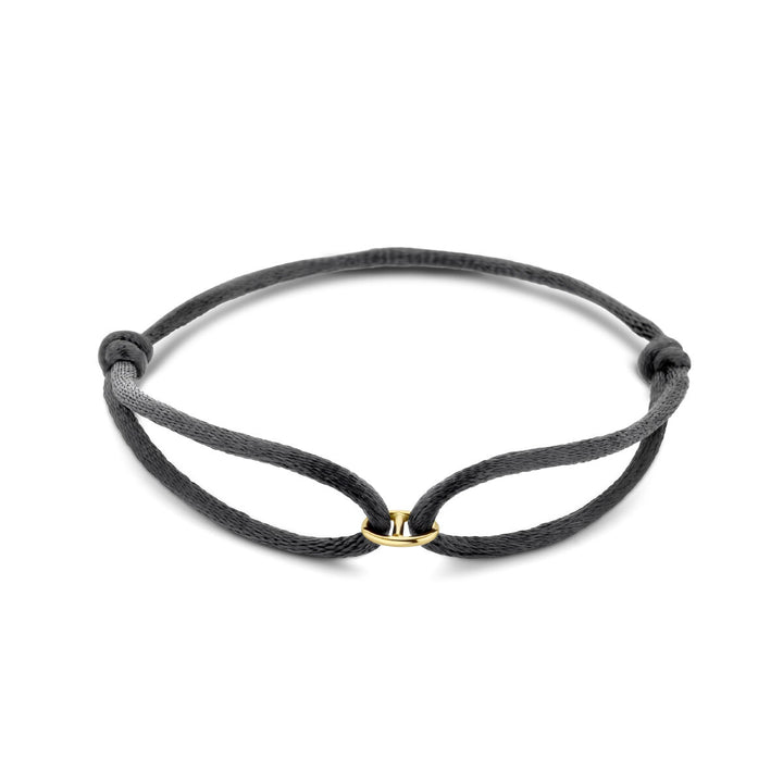 bracelet satin 14K gold with rubber/nylon/leather