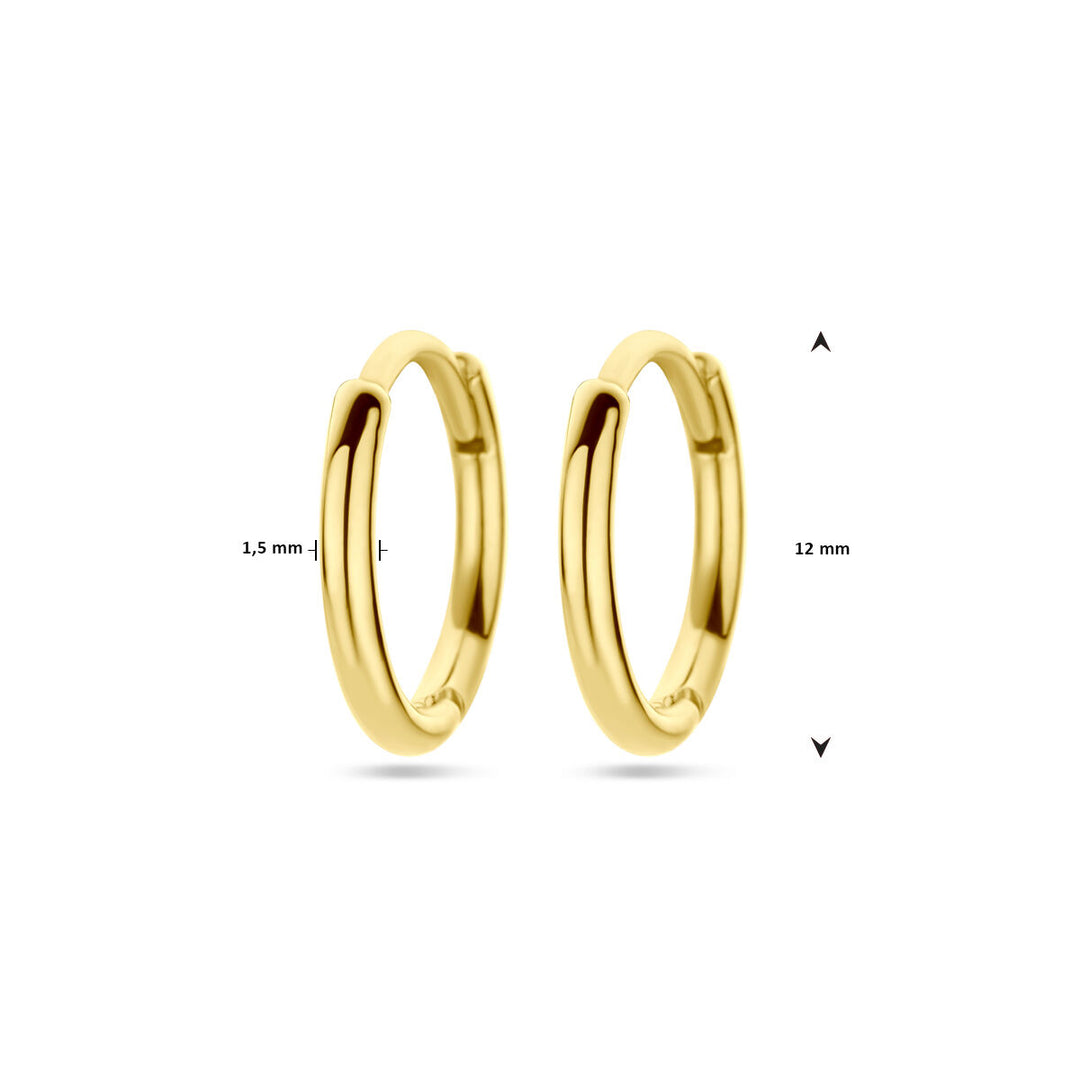drop earrings 1.5 mm round tube 14K yellow gold