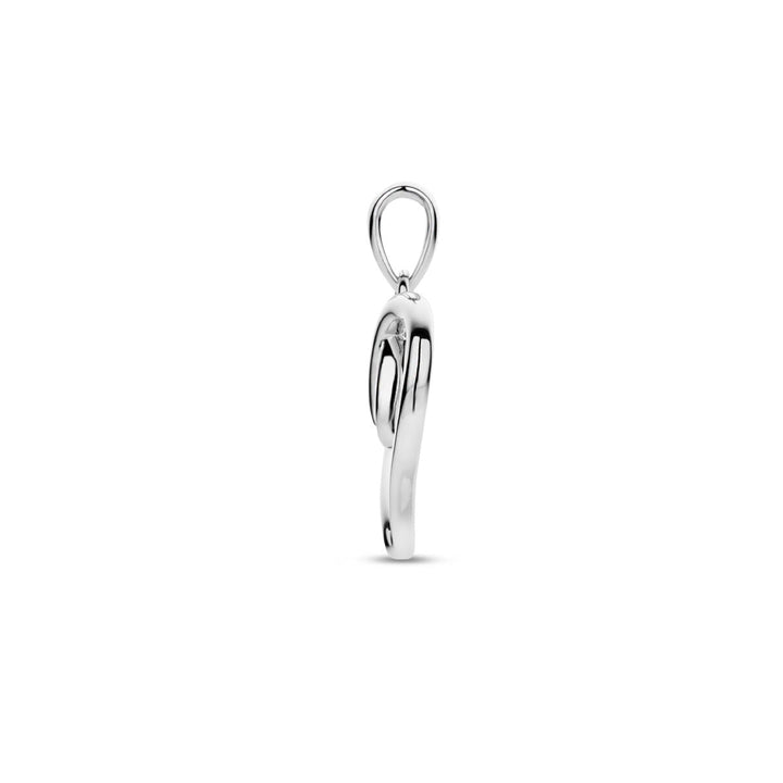 pendant heart zirconia silver rhodium plated
