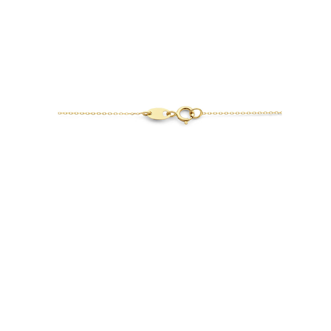 necklace citrine and diamond 0.015ct h si 40 cm 14K yellow gold