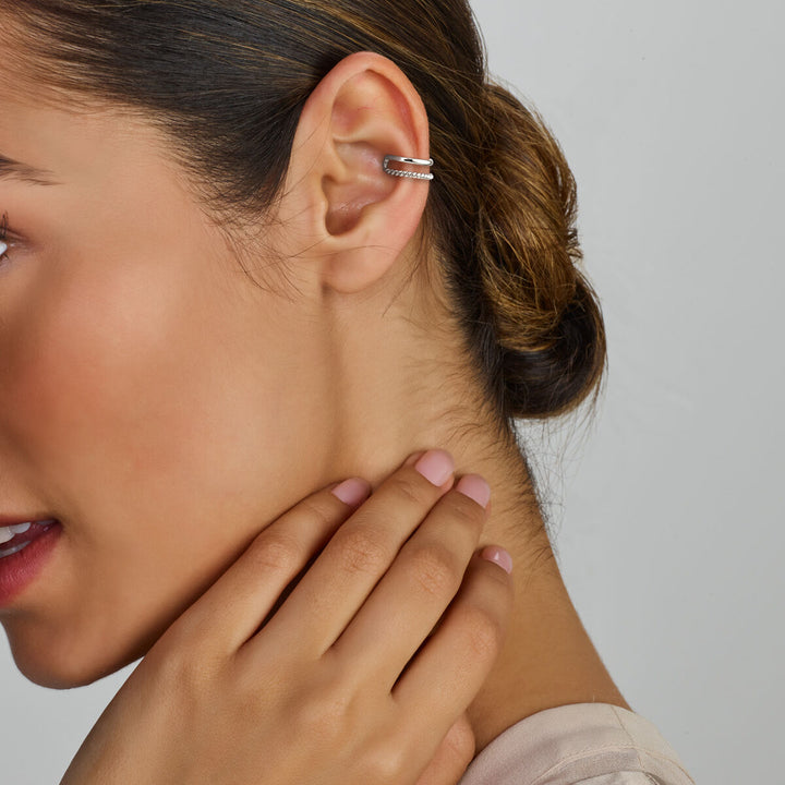 earcuff silver rhodium plated