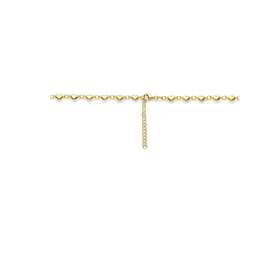 necklace hearts 41 + 4 cm 3 micron silver gold plated (yellow)