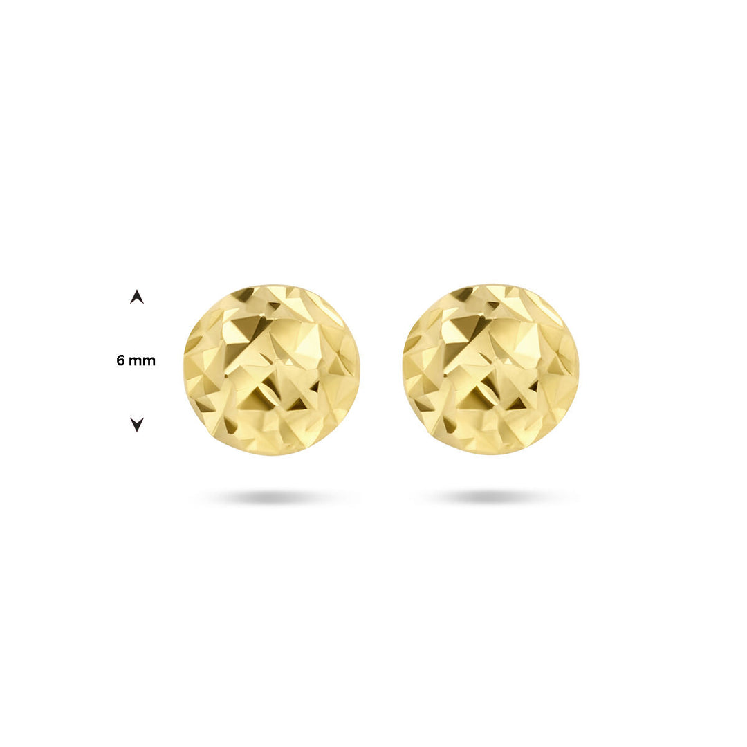 ear studs diamond-plated 14K yellow gold