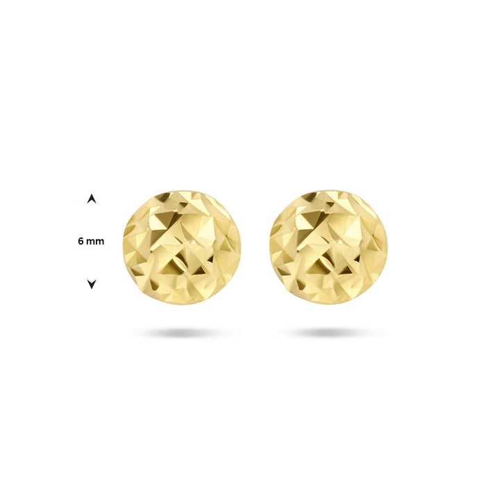 ear studs diamond-plated 14K yellow gold