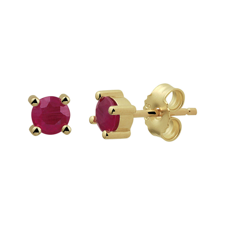 ear studs ruby ​​14K yellow gold