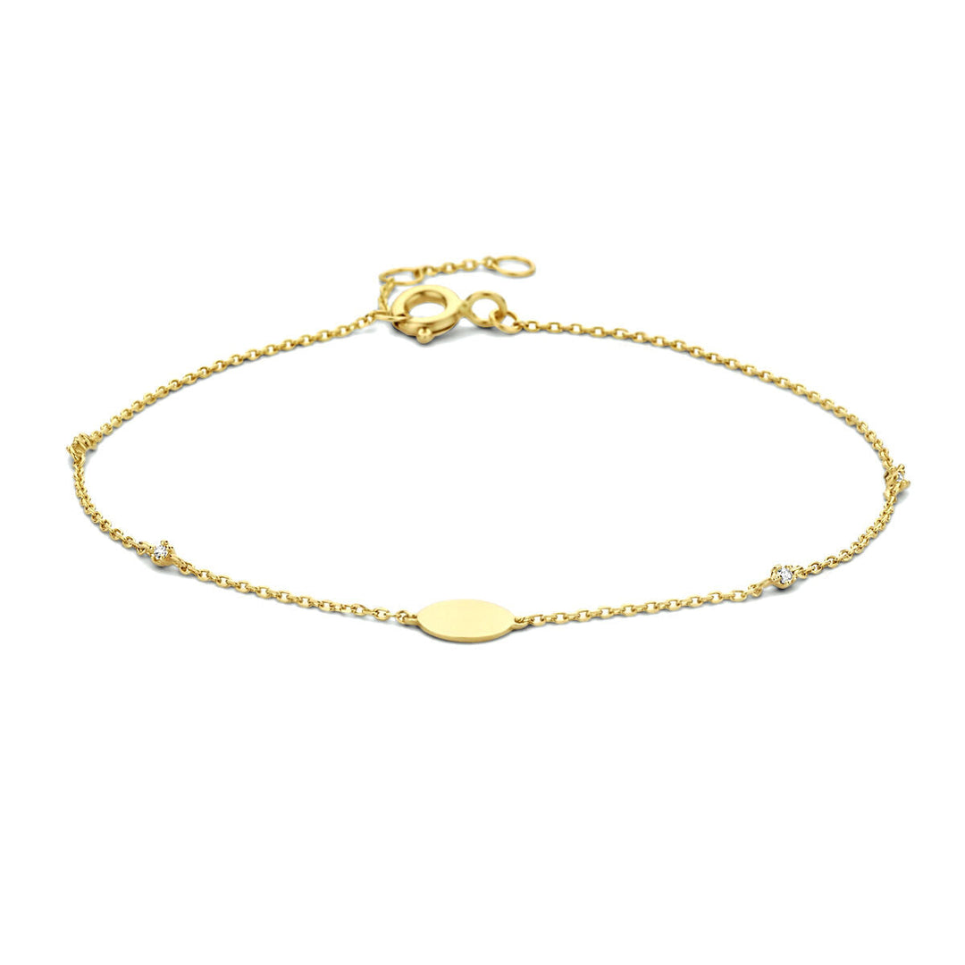 Gold bracelet ladies zirconia 14K