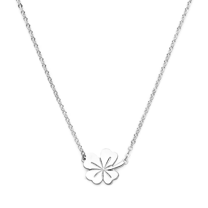 necklace clover 41 + 4 cm silver rhodium plated