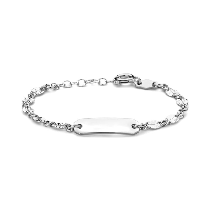 engraving bracelet plate 5.0 mm 11 + 2 cm silver rhodium plated