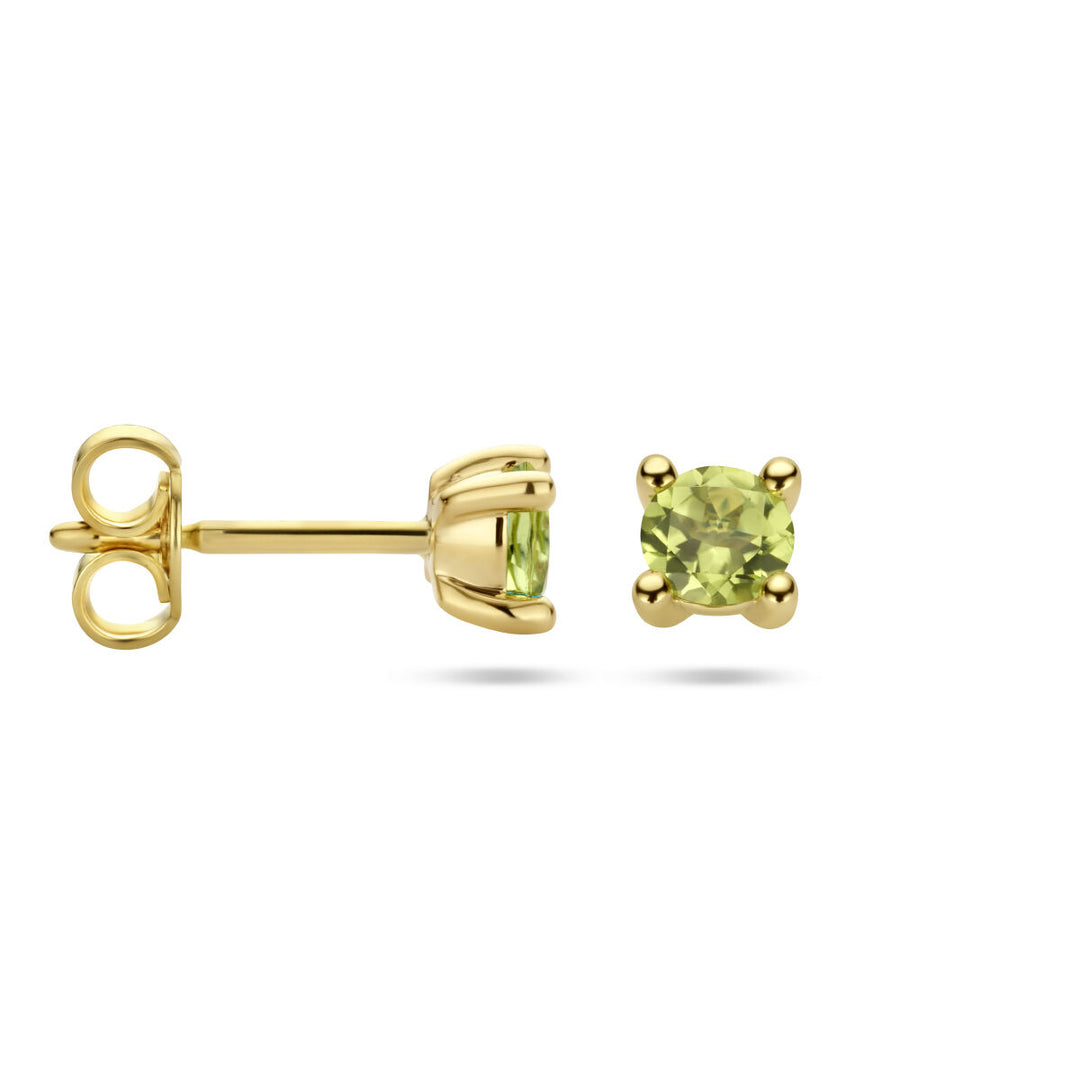 ear studs peridot 14K yellow gold