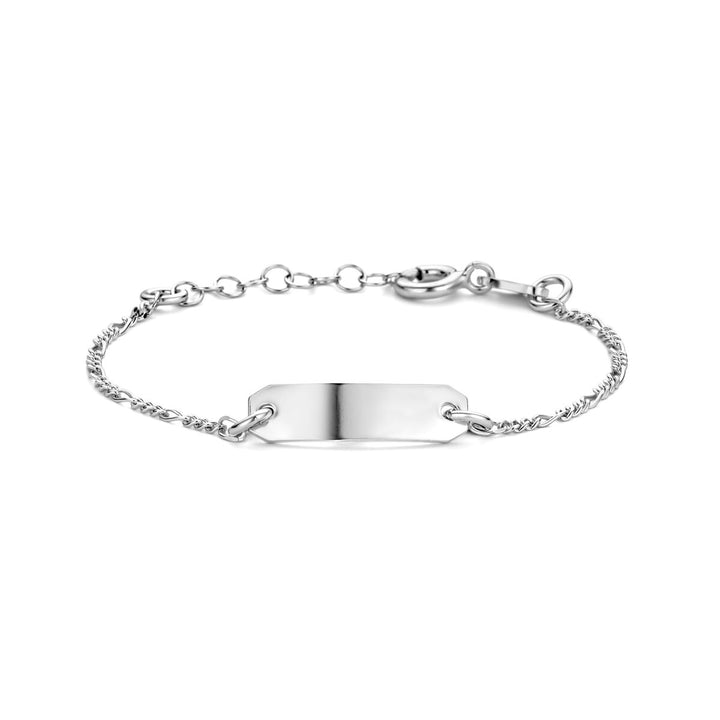 engraving bracelet plate 5.0 mm 16 + 2 cm silver rhodium plated