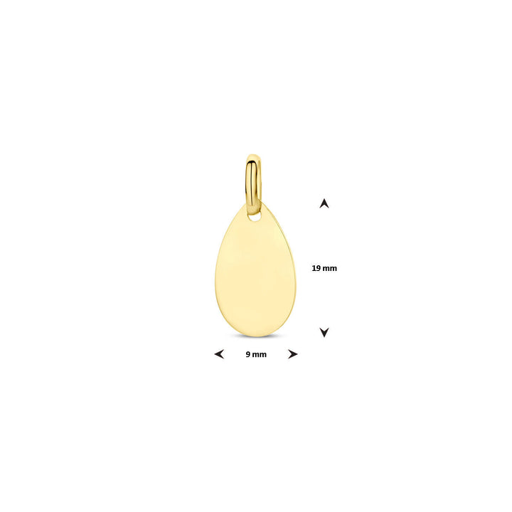 graveerhanger 19 mm 14K geelgoud