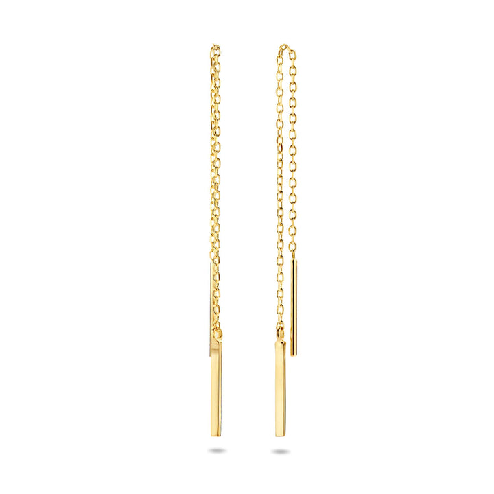 pull-through earrings bar 14K yellow gold