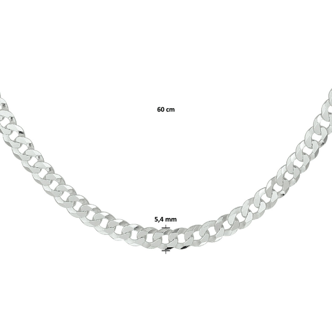 gourmette 8-sided cut 5.4 mm silver white