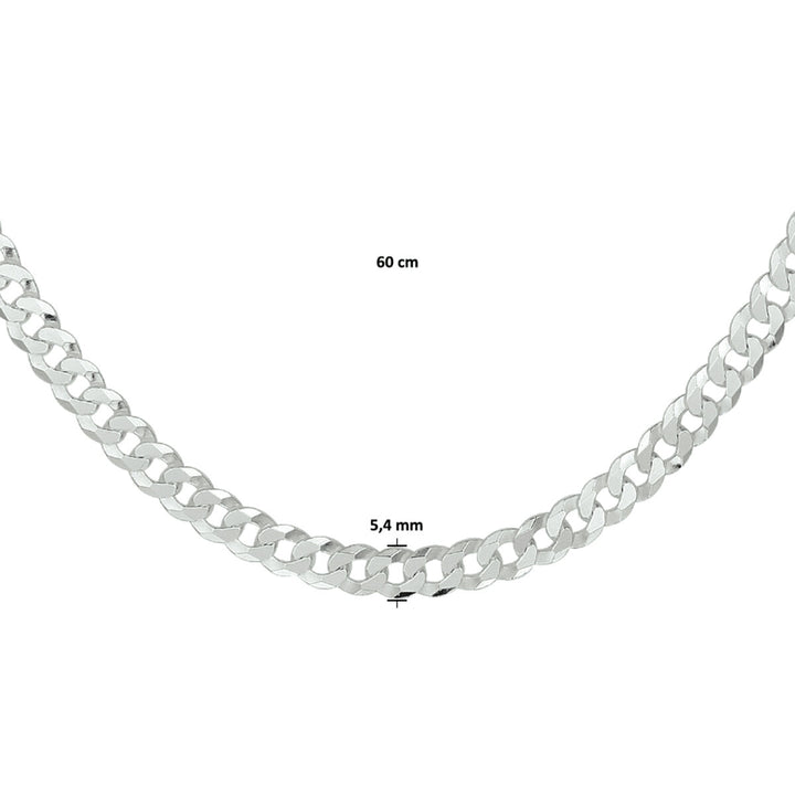 gourmette 8-sided cut 5.4 mm silver white