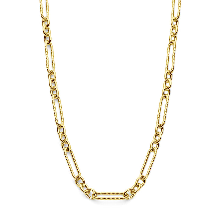 necklace 7.5 mm 43 + 5 cm 3 micron silver gold plated (yellow)