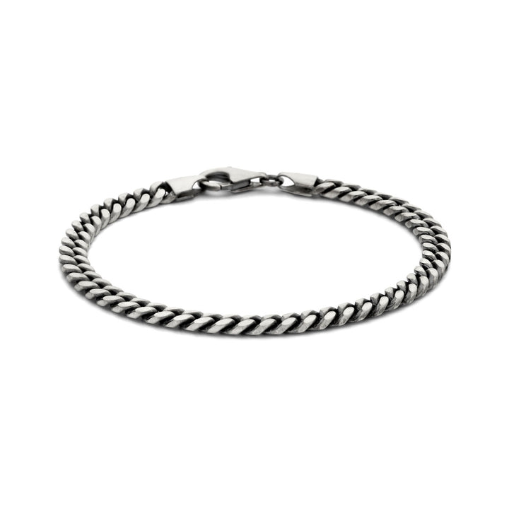 gourmette 6-sided cut oxi 5.0 mm silver oxidized