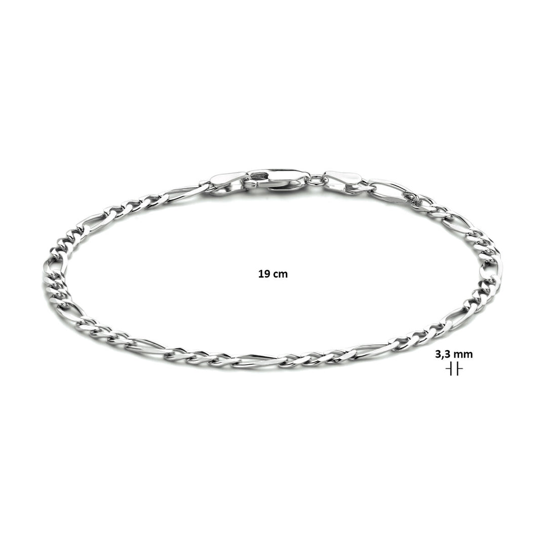 figaro 3.3 mm silver rhodium plated