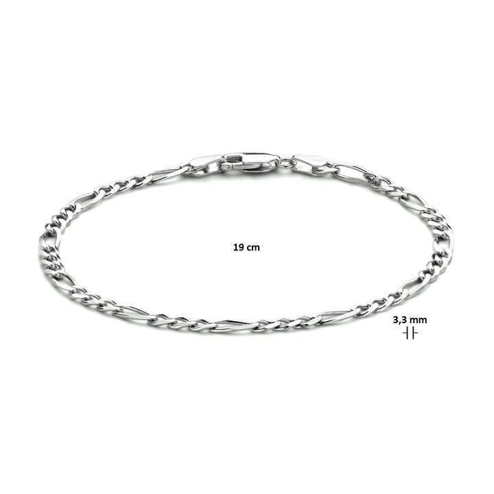 figaro 3.3 mm silver rhodium plated