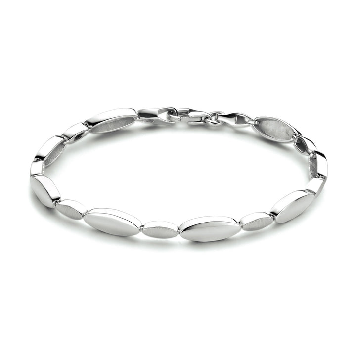 bracelet 5.2 mm 19 cm poly/matt silver rhodium plated