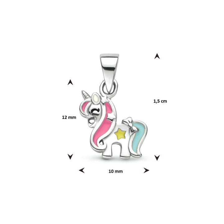 pendant unicorn silver rhodium plated