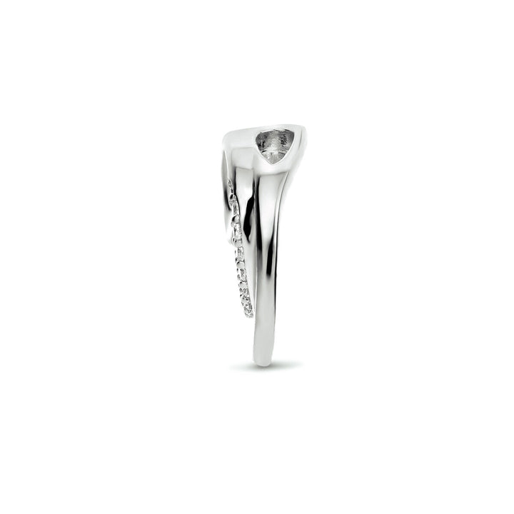 pendant round zirconia silver rhodium plated