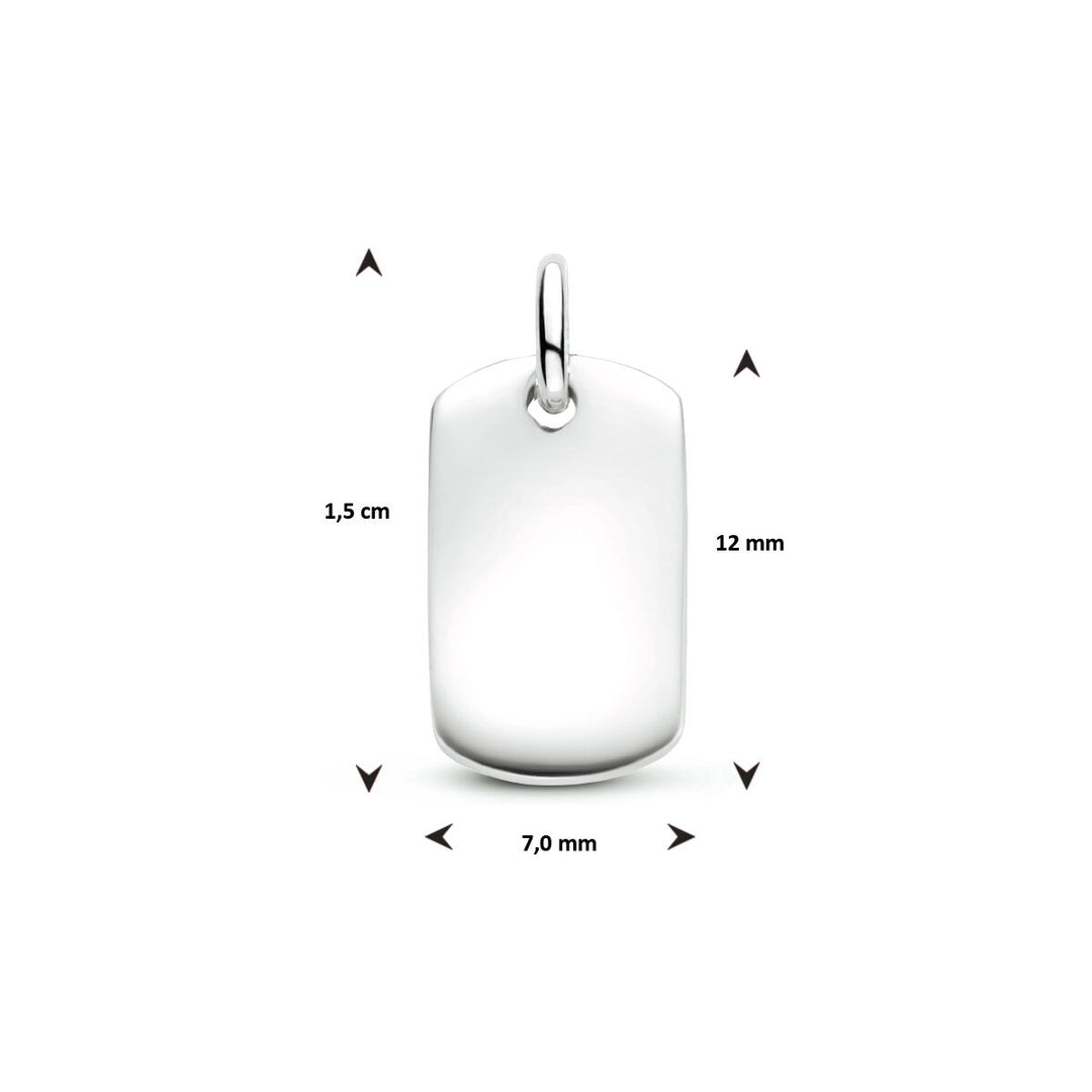 engraving pendant silver rhodium plated