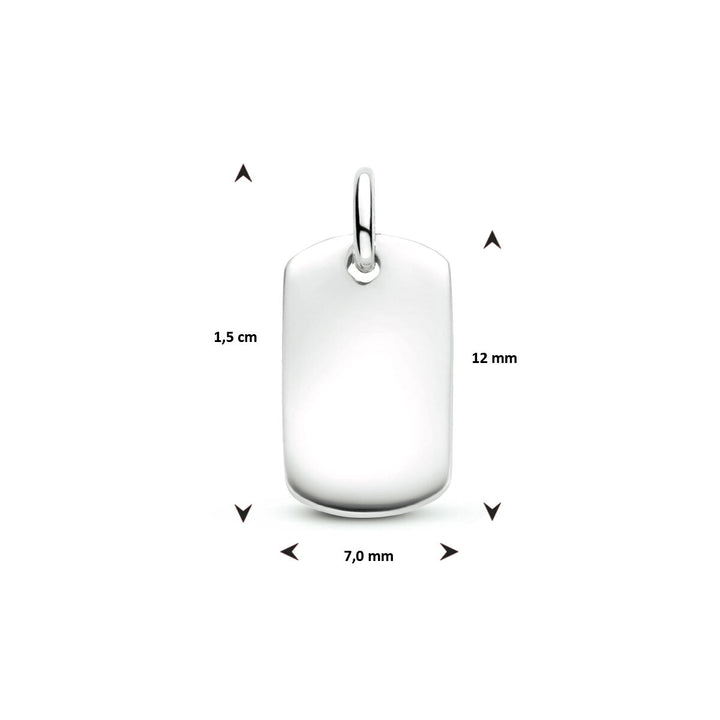 engraving pendant silver rhodium plated
