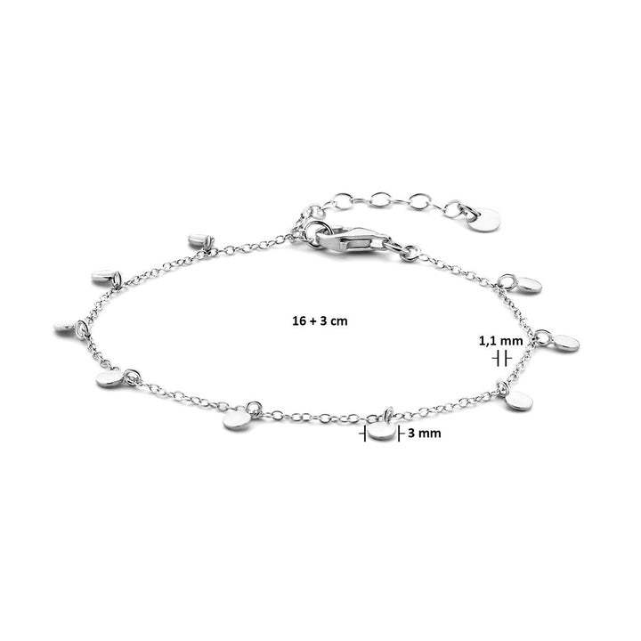 bracelet circles 16 + 3 cm silver rhodium plated