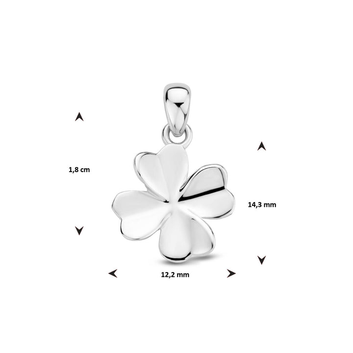 pendant clover silver rhodium plated