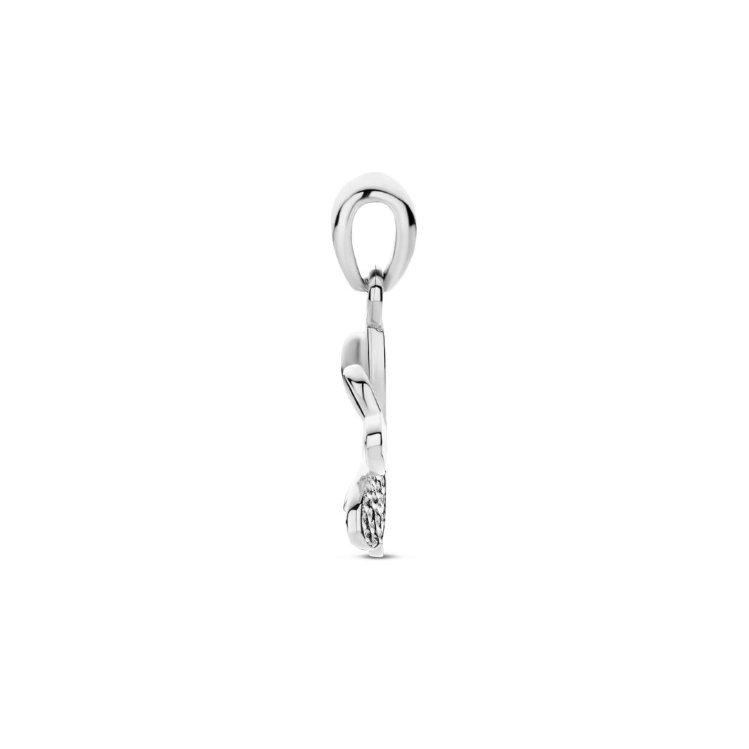 pendant clover silver rhodium plated