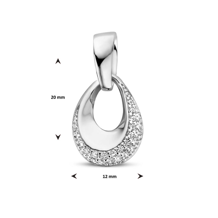 pendant zirconia silver rhodium plated