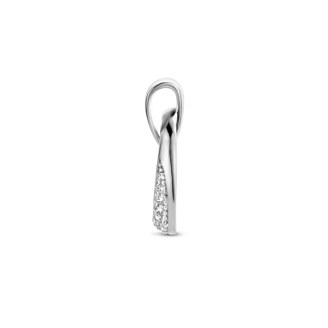 pendant zirconia silver rhodium plated