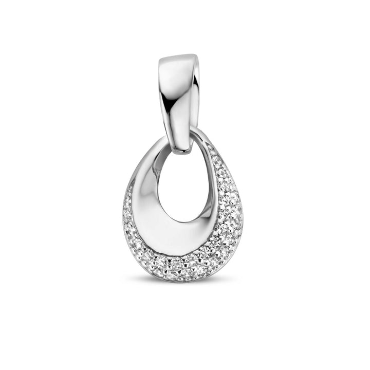 pendant zirconia silver rhodium plated