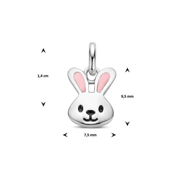 pendant rabbit silver rhodium plated