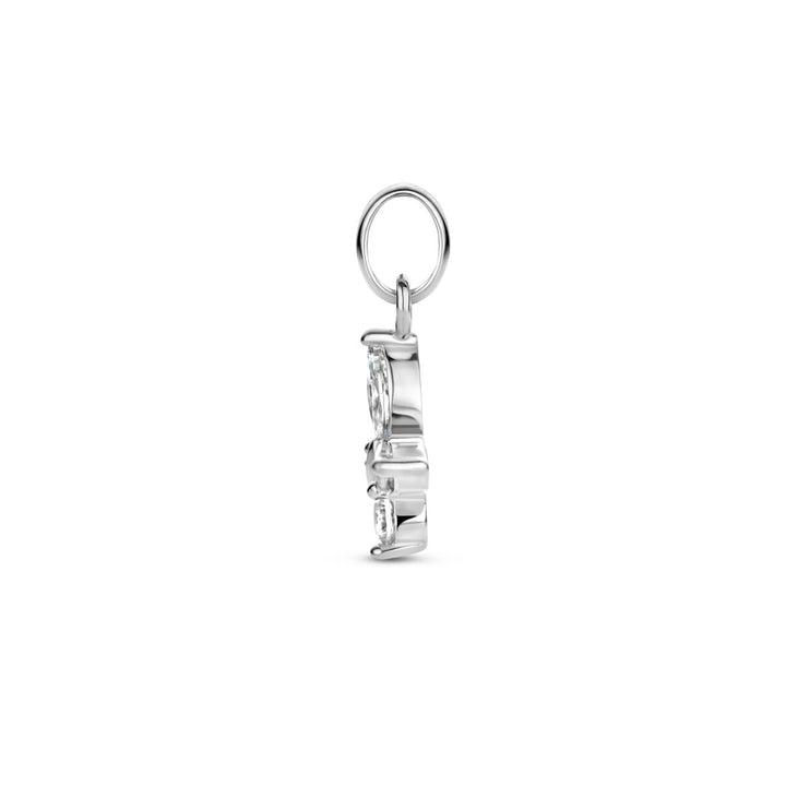 pendant butterfly zirconia silver rhodium plated