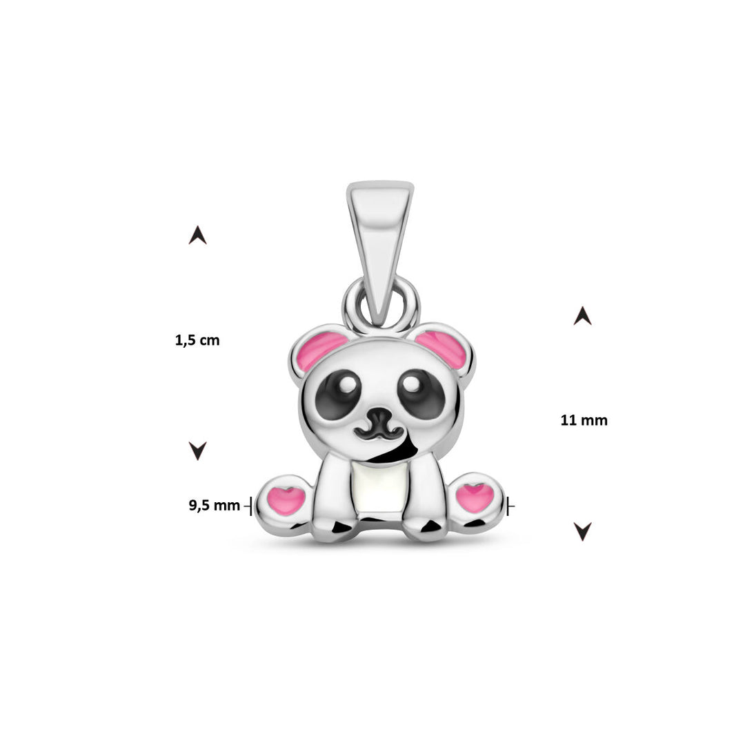 pendant panda silver rhodium plated
