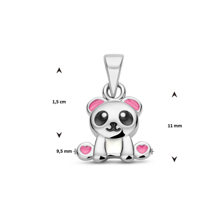 pendant panda silver rhodium plated