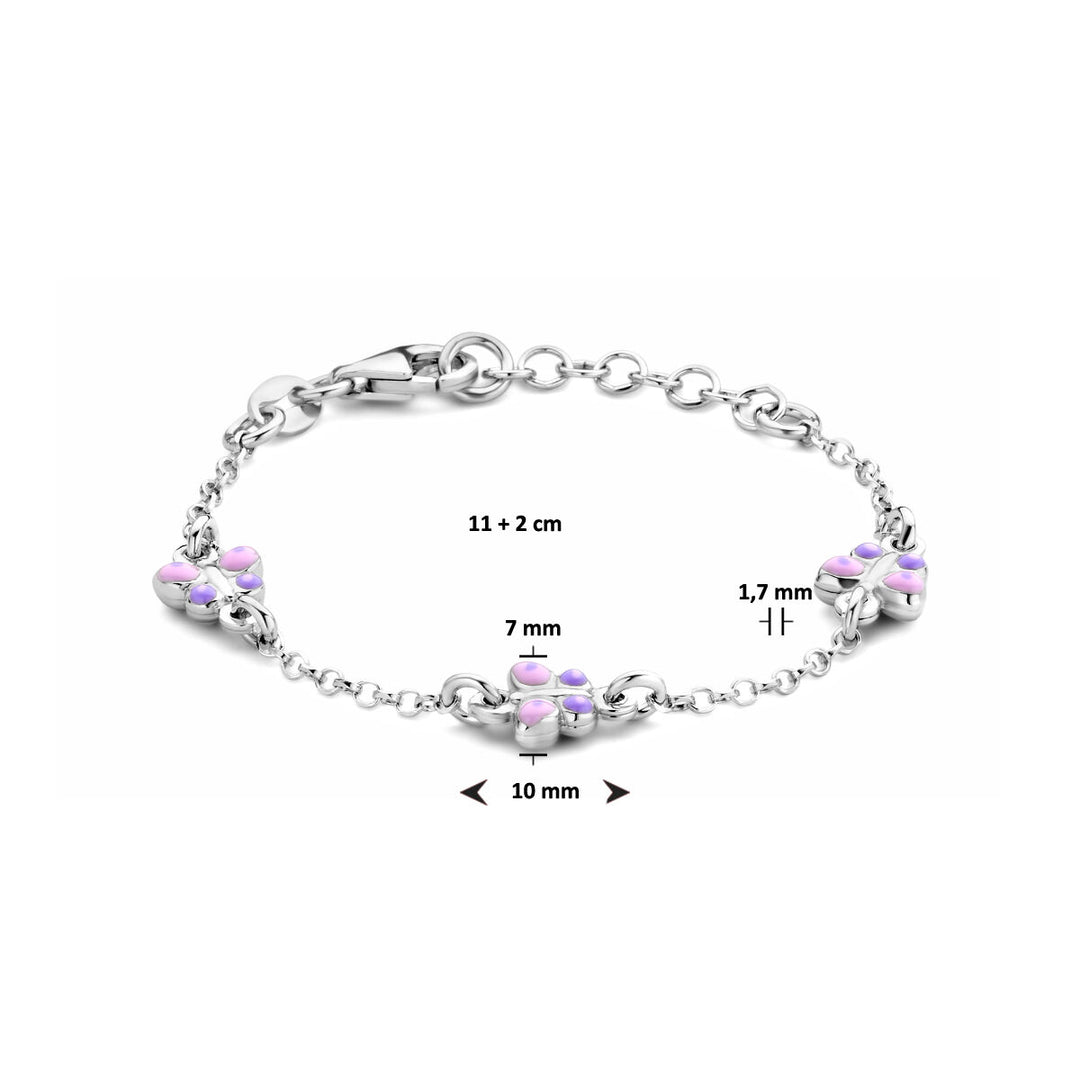 bracelet butterflies 11 + 2 cm silver rhodium plated