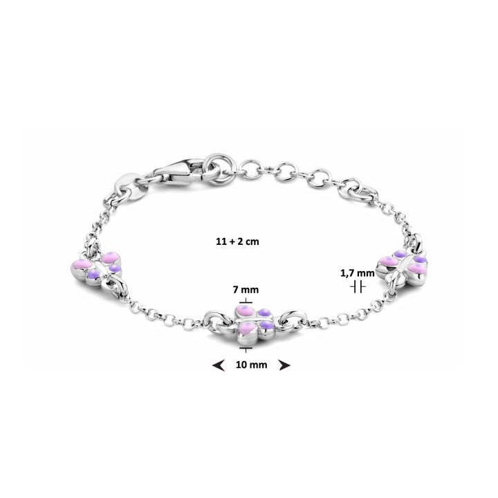 bracelet butterflies 11 + 2 cm silver rhodium plated