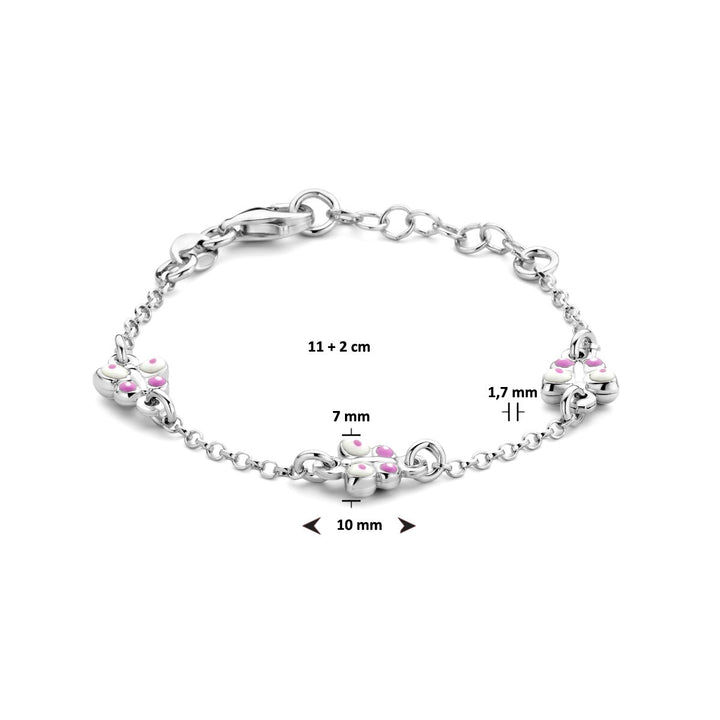 bracelet butterflies 11 + 2 cm silver rhodium plated