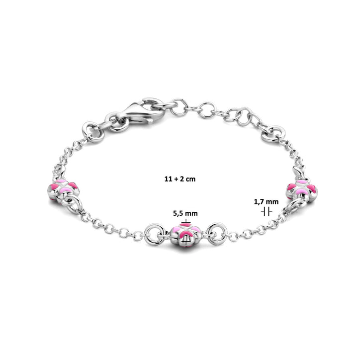 bracelet clovers 11 + 2 cm silver rhodium plated