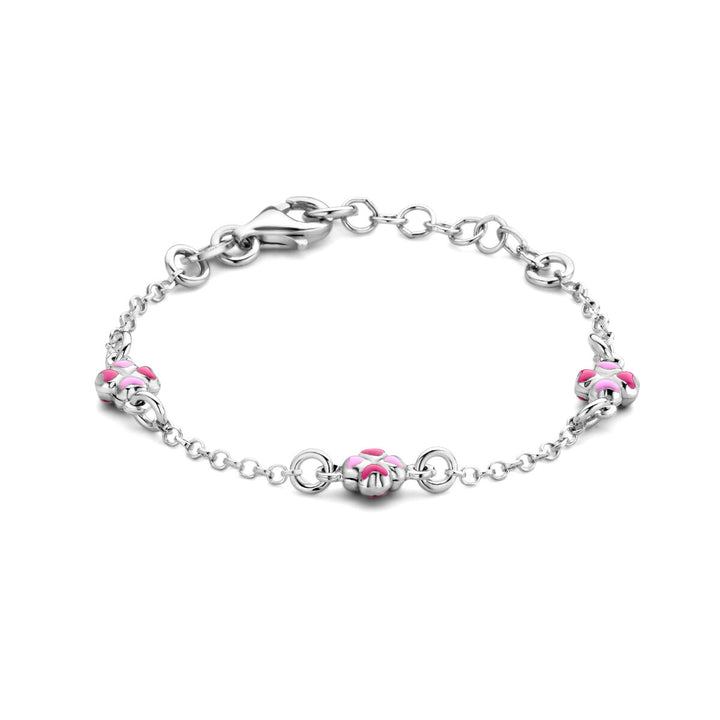 bracelet clovers 11 + 2 cm silver rhodium plated