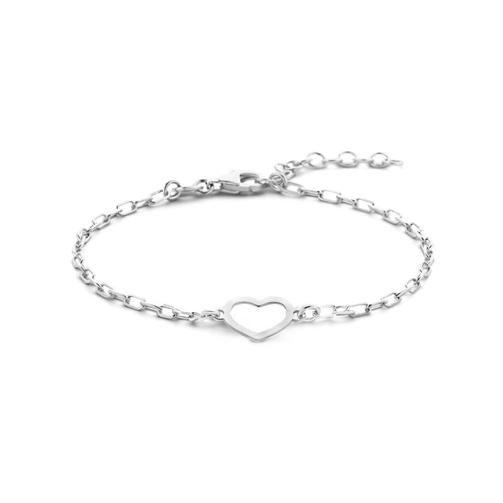 bracelet heart 16 + 3 cm silver rhodium plated