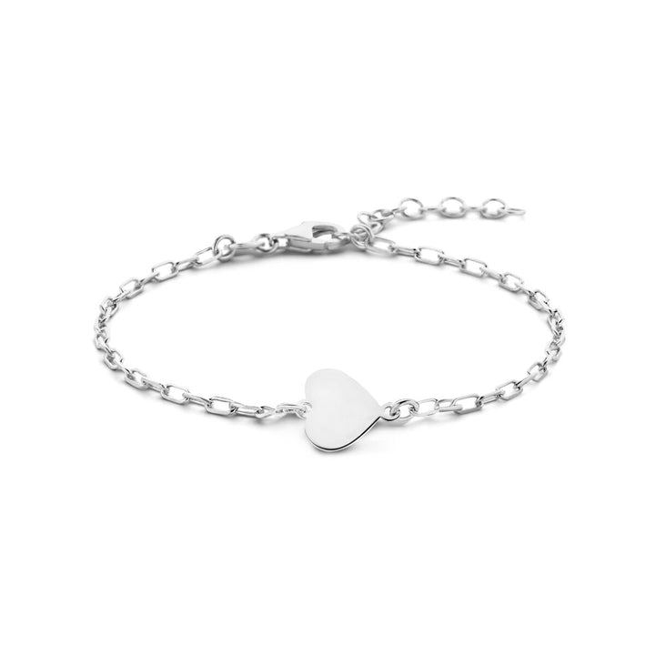 bracelet heart 16 + 3 cm silver rhodium plated
