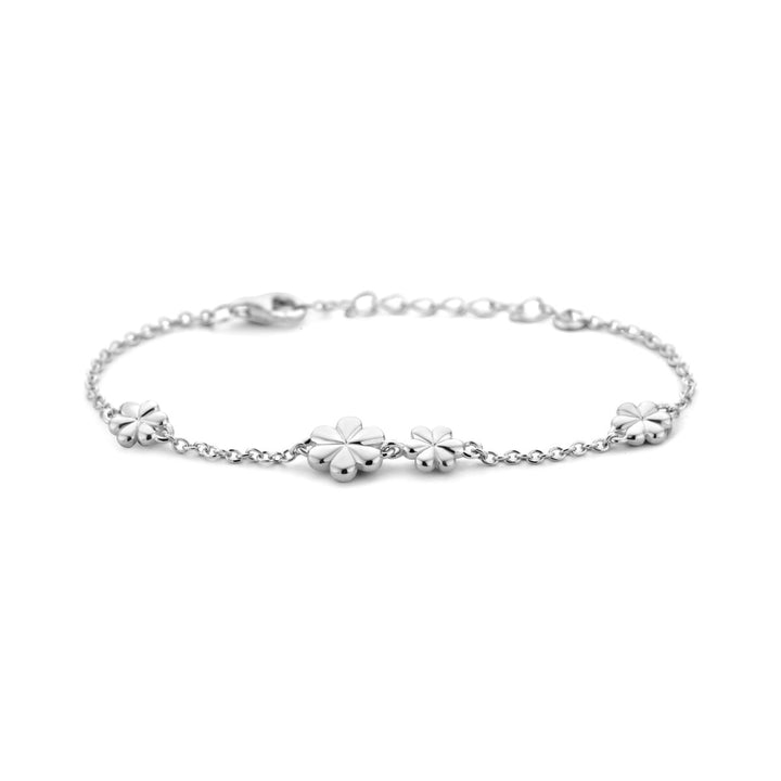 bracelet flowers 13 + 3 cm silver rhodium plated