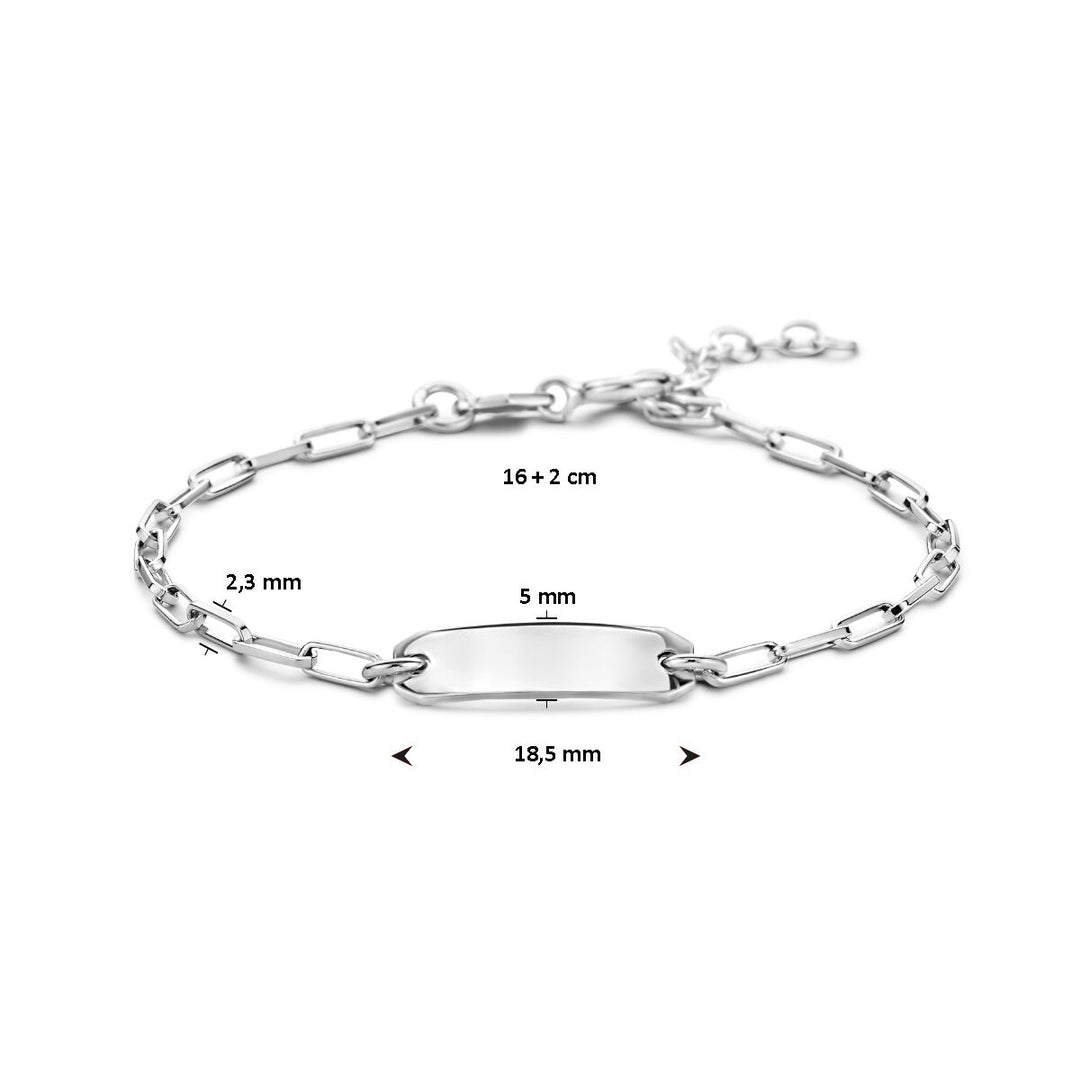 engraving bracelet 16 + 2 cm plate 5.0 mm silver rhodium plated