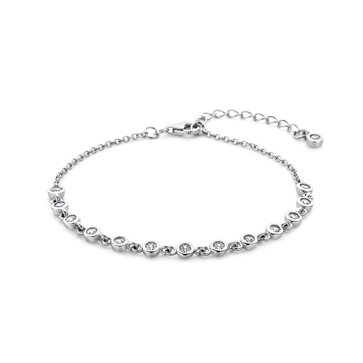 bracelet zirconia 16 + 3 cm silver rhodium plated