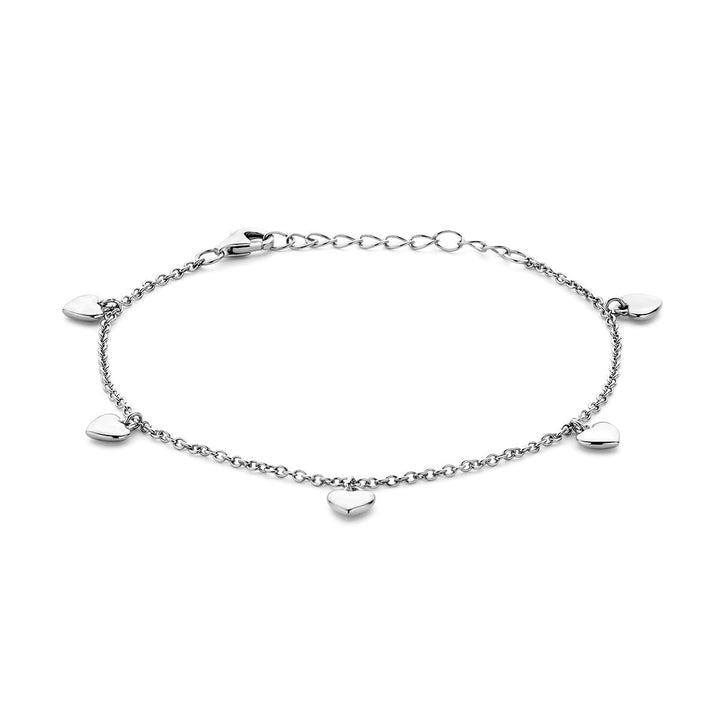 bracelet hearts 13 + 3 cm silver rhodium plated