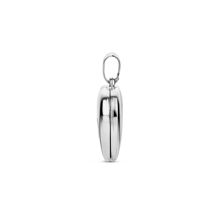 medallion heart poly/matt silver rhodium plated